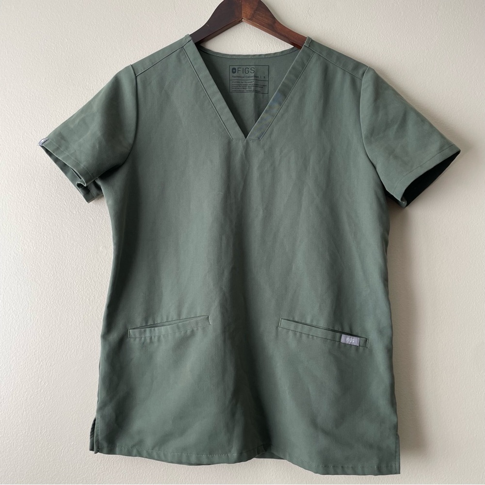 Figs Casma Olive Green Scrub Top Women's S